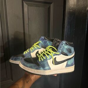 Jordan Athletic Shoes - Black, Blue, Neon Yellow